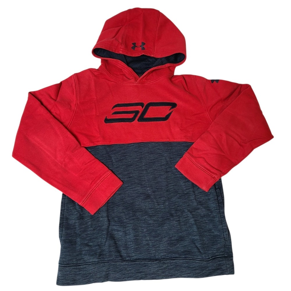 Under Armour SC30 Steph Curry Youth XL Red Colorblock Hoodie Loose